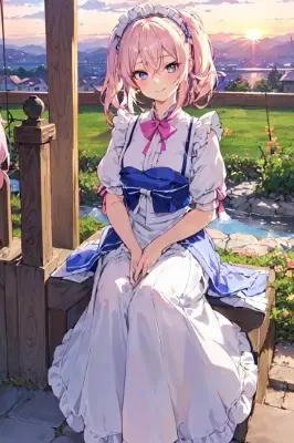 夕暮れとメイド