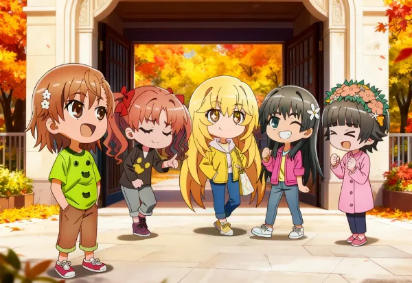 可愛いちびキャラの超電磁砲の5人！