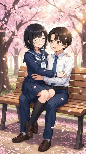 桜の下の甘い抱擁