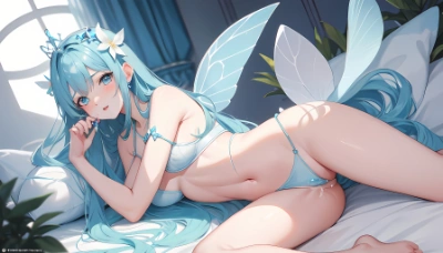 水色のゆめかわ妖精