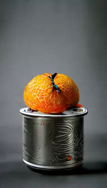 アルミ缶の上に…