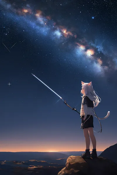 星を釣る猫耳少女の夢