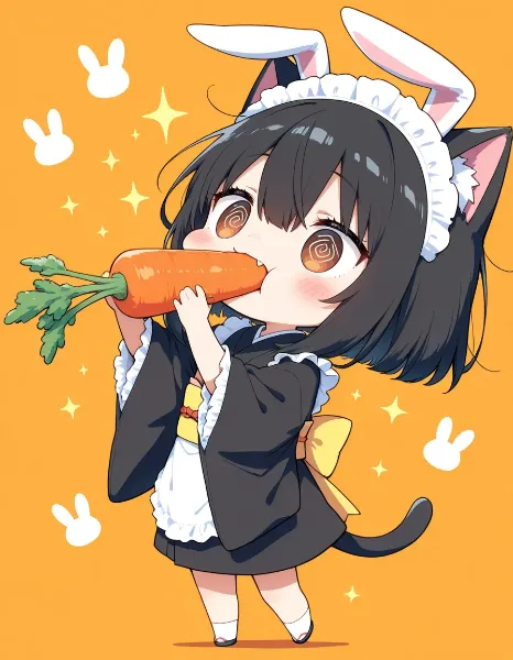 うさにぇこ耳ニャ～✨️🥕🌀🌀🥕✨️