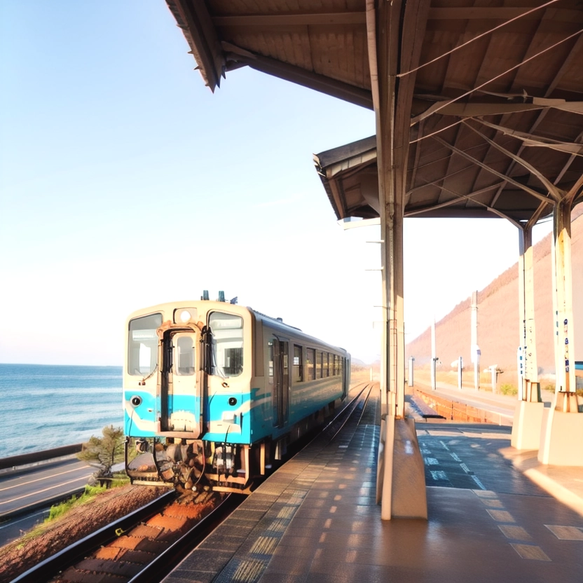 Something like Shimonada Station on the JR Shikoku Yosan Line | Aipictors