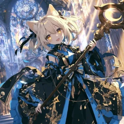 月光聖堂で微笑む猫耳の魔導士