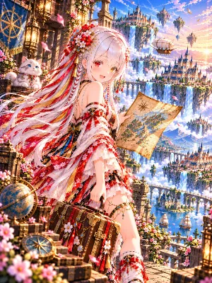 地図にない世界へ、君と二人旅♪ ～どこまでも一緒に……でも次の目的地は白猫さんのグルメ旅行！？～