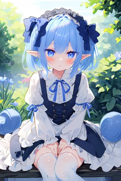 青髪エルフの秘密の庭園