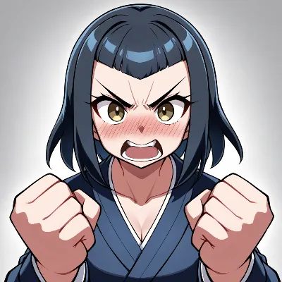 気合爆発！怒りの和装少女