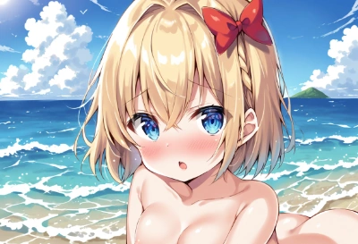 キレイな海だから一緒にはだかで泳ごうよ