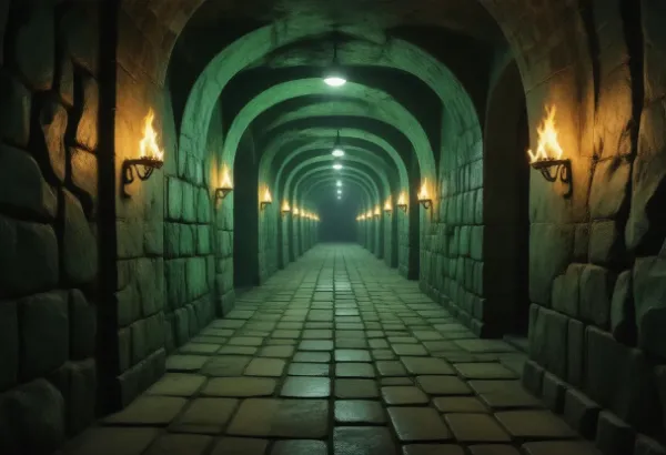 萌黄色と緑色のダンジョン