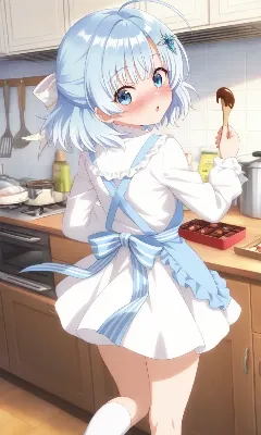 チョコづくりをするティナちゃん