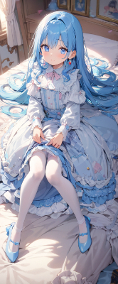 お出かけ前の青髪さん