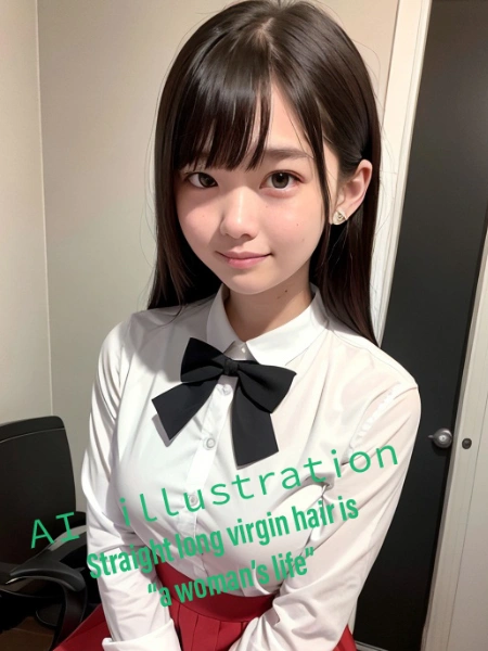 ストレートロングの黒髪美少女