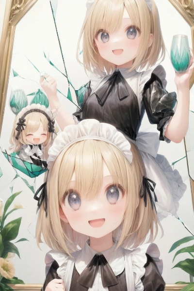ガラスとグラスとメイドちゃん