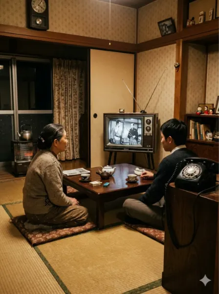 黒電話のある居間