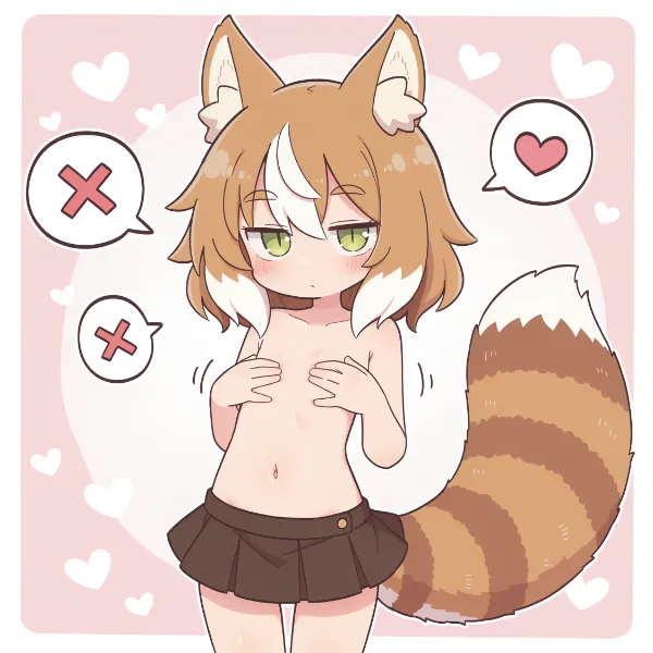 乳首はだめにゃ！（キツネ少女の照れ隠し瞬間）