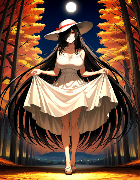 八尺様スカートたくし上げ