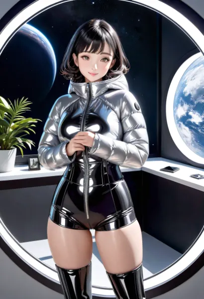 宇宙的・未来的コスチューム(シルバー)