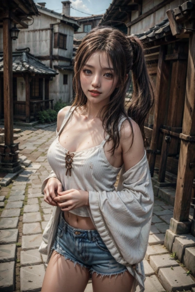 和風住宅街のギャル