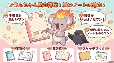 フラムちゃん熱血講座！(ノート！)、黒雀ちゃんも解説するわん！