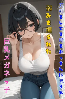 万引きしてる所をおっさんに見られ、弱みを握られた巨乳メガネっ子①