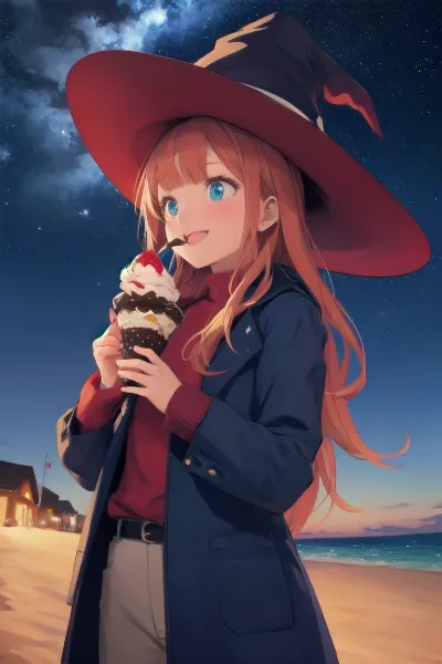 星空ビーチの魔女の甘い休憩