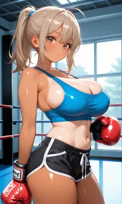 ボクササイズするお姉ちゃん