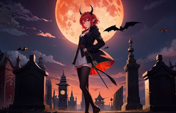 月夜の女騎士