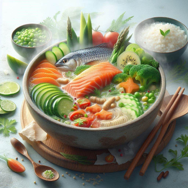 魚と夏野菜の雑炊