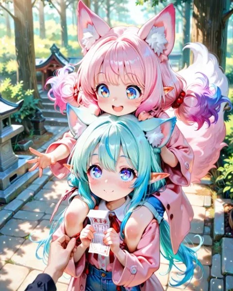 3枚）高い木の枝に結ぶの～