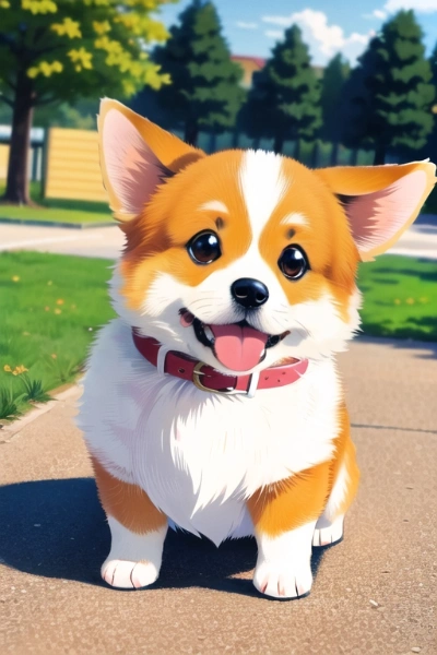 ふわふわコーギー