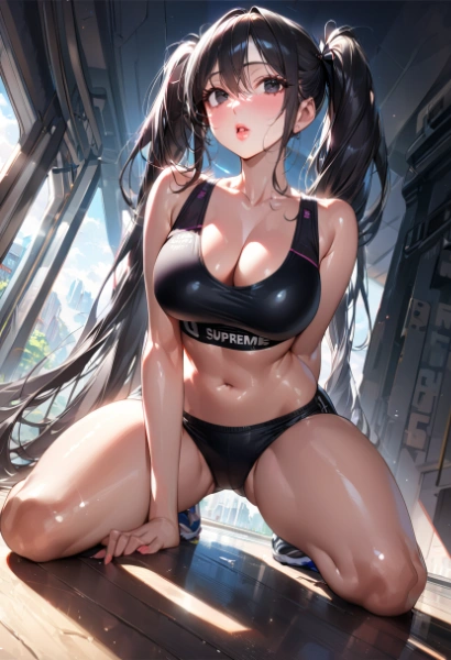 ツインテール黒髪