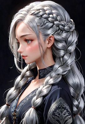 三つ編みの女性