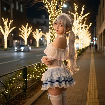 銀髪メイドのイルミネーション・ナイト