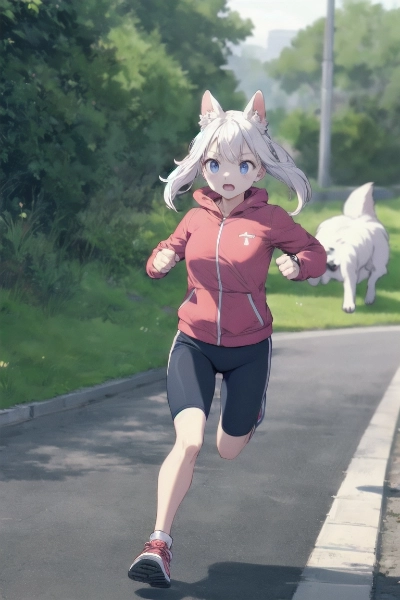 朝からランニングです！