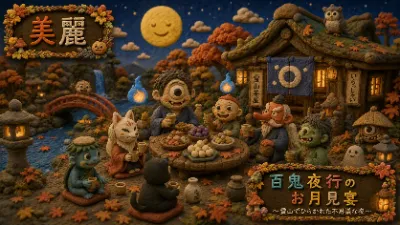 月明かりに集う妖怪たちの宴