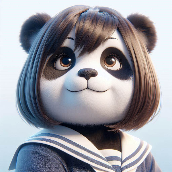 ボブカットのパンダ