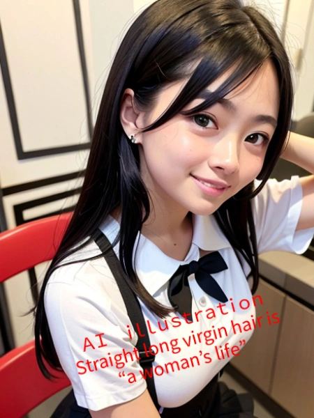ストレートロングの黒髪美少女