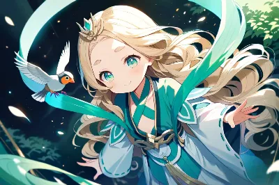 天女になったおでこちゃん