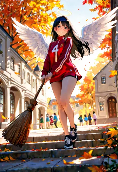 長袖ジャージ黒髪メガネっ娘さん