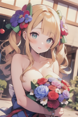 花を持たせた