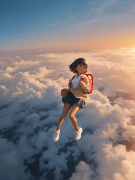雲海を駆け抜ける少女の夢旅