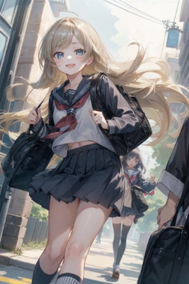 通学中の女の子