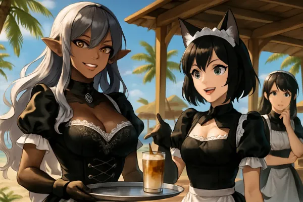 アーゼリン、暗黒猫メイドエルフ降臨