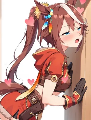 幸せそうな馬耳少女