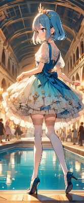 素敵なドレス姿の青髪さん