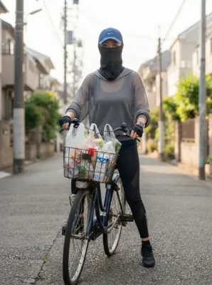 自転車と主婦