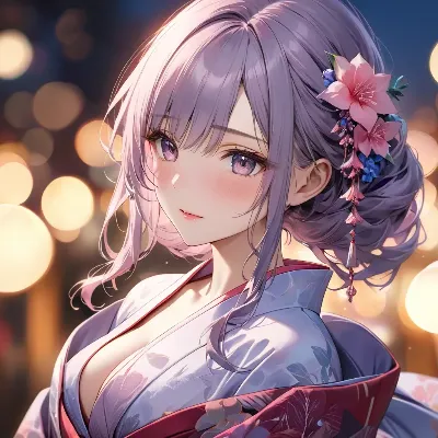 花飾りの紫髪美少女