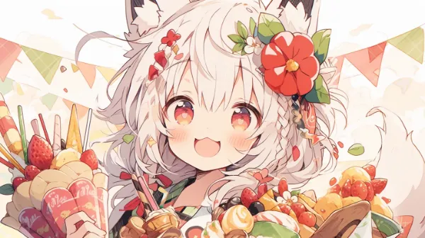 果実の森で輝く狐娘の祭り