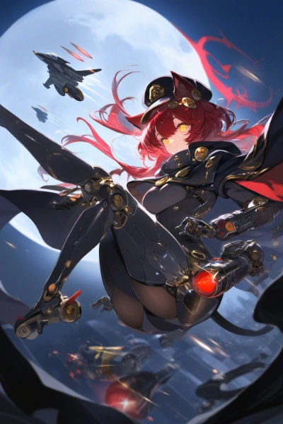 ゴツいフットパーツを装備したサイボーグ猫娘(長靴をはいた猫)